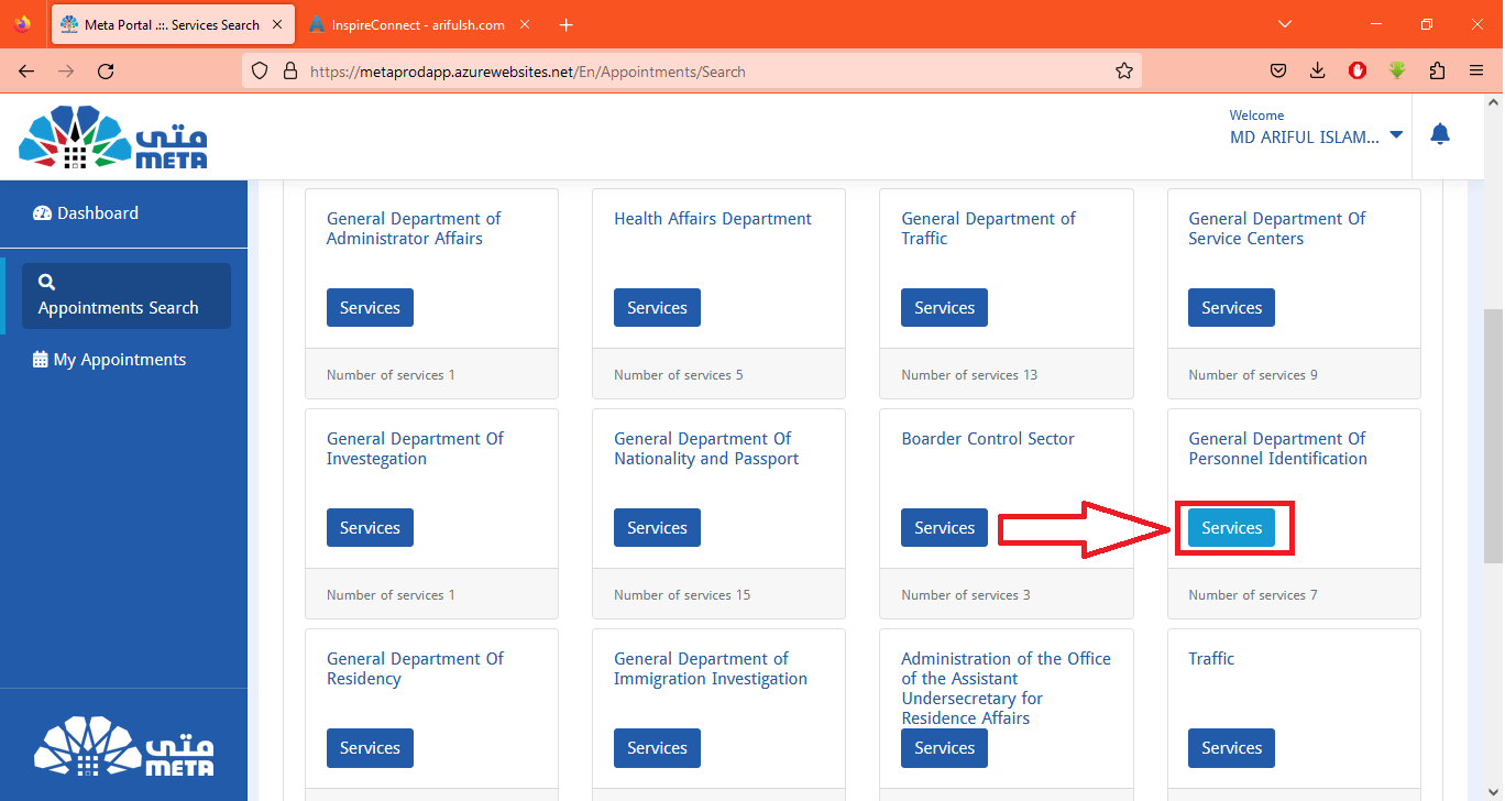 Choose the General Department of Personal Identification